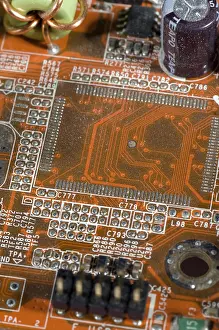 Personal Computer Components Prints: Electrical circuit with devices designed for personal computer