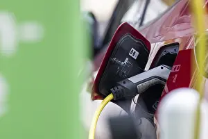 Electric Car Charging Station Prints: Electromobility, electric car, e-car