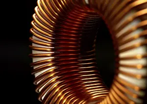 Dark Background Image Prints: Detail of a electronic conductor in dark back