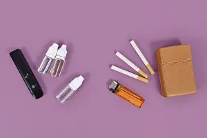 Electronic Cigarette Comparison Prints: Electronic and real cigarette comparison