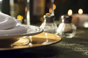 Elegant Dinner Setting Prints: Elegant dinner setting abstract macro background