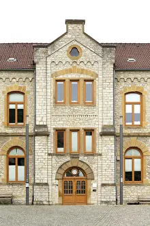 Town Hall Architecture Prints: Former elementary school from 1887 with extensions from 1949