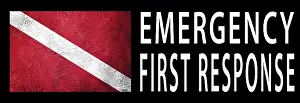 Diver Down Flag Prints: Emergency First Response, Diver Down Flag