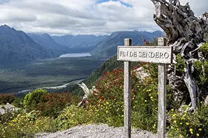 Volcanic Mountain Landscape Prints: End of hiking path up to viewpoint