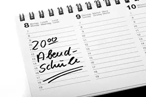 Time Management Symbol Prints: Entry 'Abendschule', night school