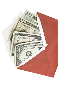 North America Currency Prints: Envelope with US-dollar bills