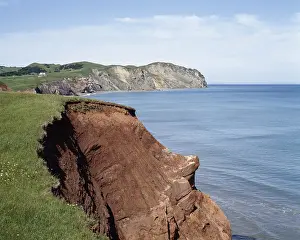 Steep Cliff Waterfront View Prints: Eroded cliffs at Anse a Firmin