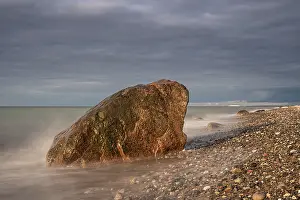 Motion Blur Photography Prints: An erratic boulder on the Baltic coast