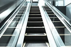 Empty Indoor Space Photo Prints: Escalator