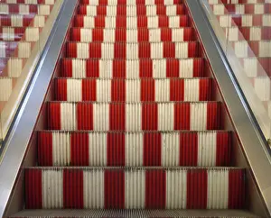 Empty Subway Station Prints: Escalator