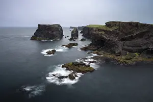 Orkney Islands Travel Photography Prints: Eshaness cliffs with surf, Mainland