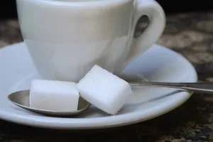 White Tableware Prints: Espresso Cup with Sugar Cube