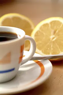 Close Up Of Coffee Cup Prints: Espresso with lemon