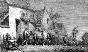 Vintage Engraved Illustrations Prints: Etching not completed by the machine