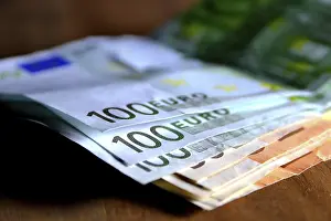 Euro Banknotes Prints: Euro notes on a table