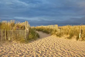 Deserted Beach Evening Prints: Evening atmosphere on the beach