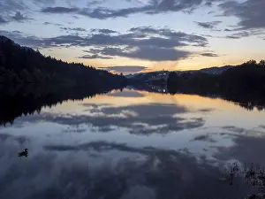 Cloudy Evening Sky Prints: Evening atmosphere after sunset