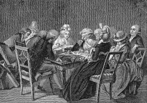 German Literature Illustration Prints: Evening circle of the Duchess Amalia