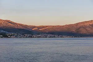 Eastern European Coastal Towns Prints: Evening light over the bay of Orebic