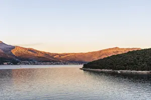 Eastern European Coast Prints: Evening light over the bay of Orebic