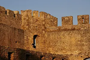 Historic Greek Architecture Prints: Evening light, courtyard, corner tower