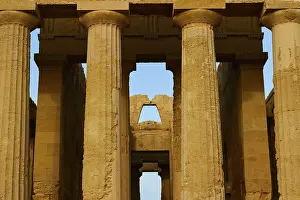 Valley Of The Temples Agrigento Prints: Evening light, detail, Four Pillars