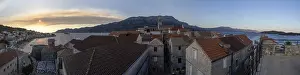 Images Dated 30th July 2024: Evening Mood Print of Korcula Old Town at Sunset