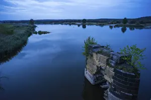 Eastern European Scenery Prints: Evening natural landscape on the Oder River