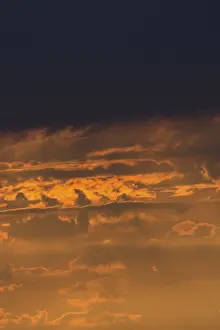 Deserted Evening Atmosphere Prints: Evening sky with reddish coloured clouds