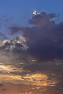 Deserted Evening Atmosphere Prints: Evening sky with reddish coloured clouds