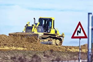 Construction Machinery Europe Prints: An excavator on a construction site during construction work