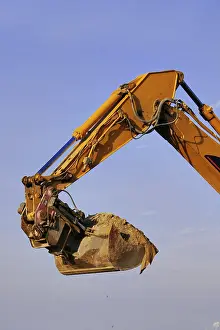 Construction Site Work Prints: Excavator at the work