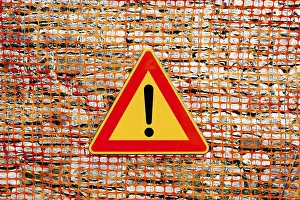 Plain Colored Background Image Prints: An exclamation point on a yellow background