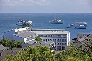 Helgoland Island Prints: Excursion boats, hotel complex