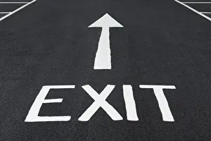 Road Surface Marking Prints: Exit arrow painted on a road