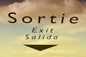 Deserted Direction Sign Prints: Exit sign, Sortie Exit Salida