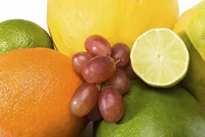 Fruity Still Life Photography Prints: Exotic fruit, melon, mango, orange