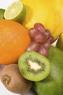 Fruity Still Life Photography Prints: Exotic fruit, melon, mango, orange