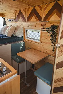 Cozy Camper Interior Prints: Experience comfort and functionality with this cozy camper interior