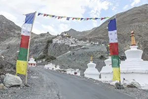 Indian Religious Landmarks Prints: Explore the serene beauty of Diskit Monastery
