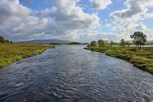 Scottish Highlands Nature Scene Prints: Extensive river under a cloudy sky