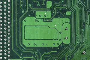 Computer Circuit Board Prints: Extreme close up computer circuit board