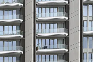 Uninhabited Building Facade Prints: Facade balconies