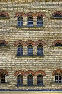 Clinker Construction Europe Prints: Facade, brick tower with arched windows