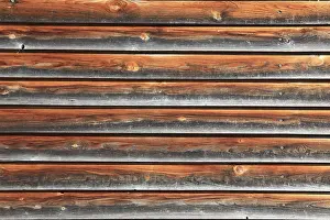 Wooden Building Exterior Prints: Facade cladding with wood, boards