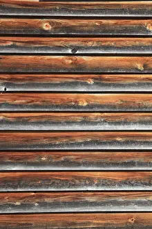 Wooden Building Exterior Prints: Facade cladding with wood, boards