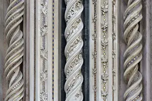 Embellished European Architecture Prints: Facade close-up, twisted columns