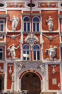 Stucco Ornamentation Prints: Facade of the Hacklhaus building