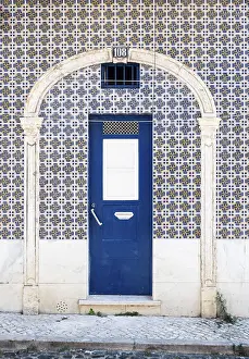 Old Town Portugal Prints: Facade with painted tiles