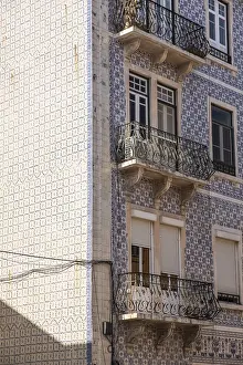 Historic House Facade Prints: Facade with painted tiles